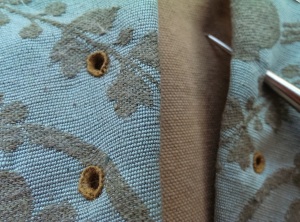 Closer view of eyelet construction
