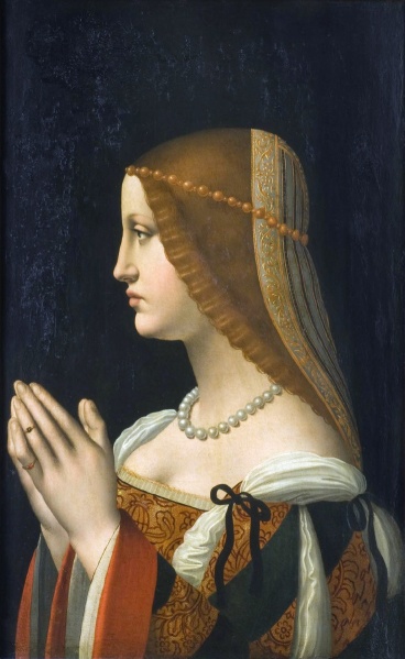Supposed portrait of Bianca Sforza,an illegitimate daughter of Lodovico il Moro,c.1500