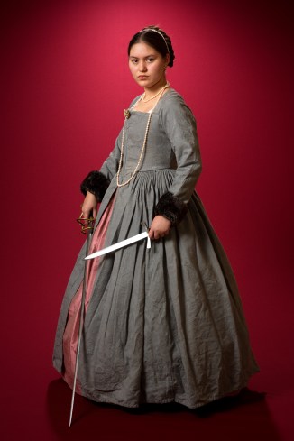 Grey Tudor with swords