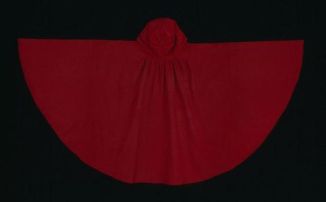 18th century red wool cloak at Williamsburg